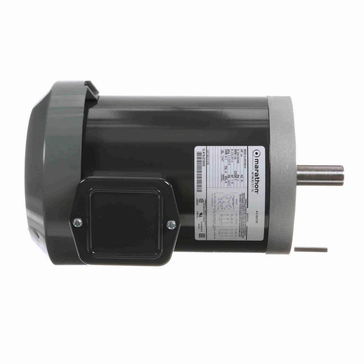 LEESON General Purpose Motor, 0.75 HP, 3 Ph, 60 Hz, 208-230/460 V, 1200 RPM, 143TC Frame, TEFC - K1318