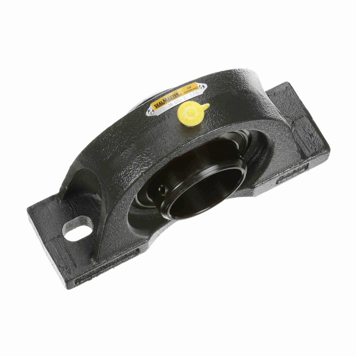 Sealmaster Mounted Cast Iron Two Bolt Pillow Block Ball Bearing - 52100 Bearing Steel, Black Oxided - Double Setscrew Lock - Air Handling Housing Fit, Noise Tested - NPD-39 CXU