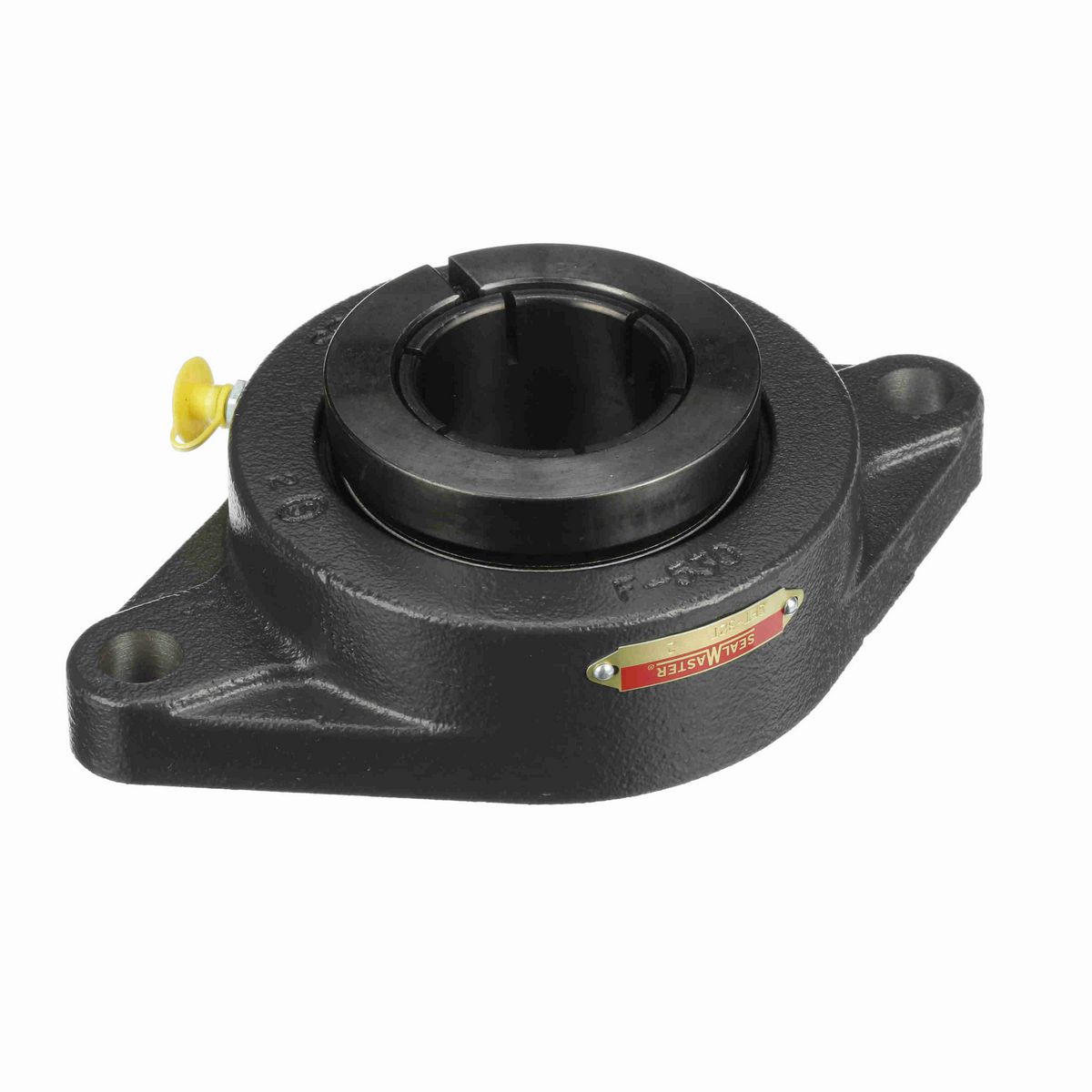 Sealmaster Mounted Cast Iron Two Bolt Flange Ball Bearing - 52100 Bearing Steel, Black Oxided - Concentric Lock - SFT-32T
