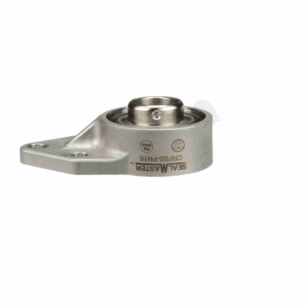 Sealmaster Mounted Stainless Steel Three Bolt Flange Bracket Ball Bearing - 52100 Bearing Steel, Phosphorus Nickel Coated - Setscrew Lock - Corrosion Resistant - CRFBS-PN16
