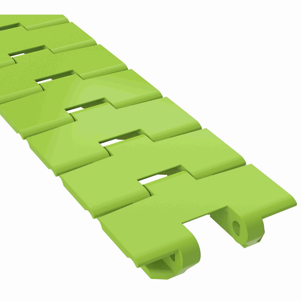 Rexnord 880TAB Side-flexing Solid Top, Material: Bright Lime-Green Dry PET Low Friction, Width: 3.25in, Pitch: 1.5in - 10479419
