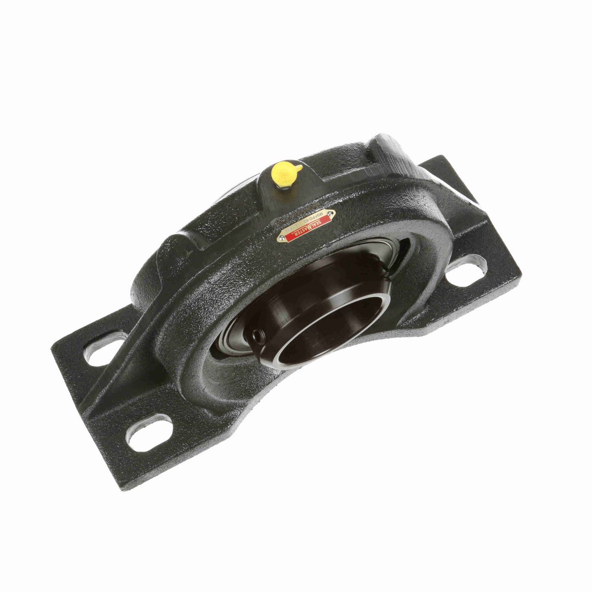 Sealmaster Mounted Cast Iron Four Bolt Pillow Block Ball Bearing - 52100 Bearing Steel, Black Oxided - Double Setscrew Lock - MSFPD-63