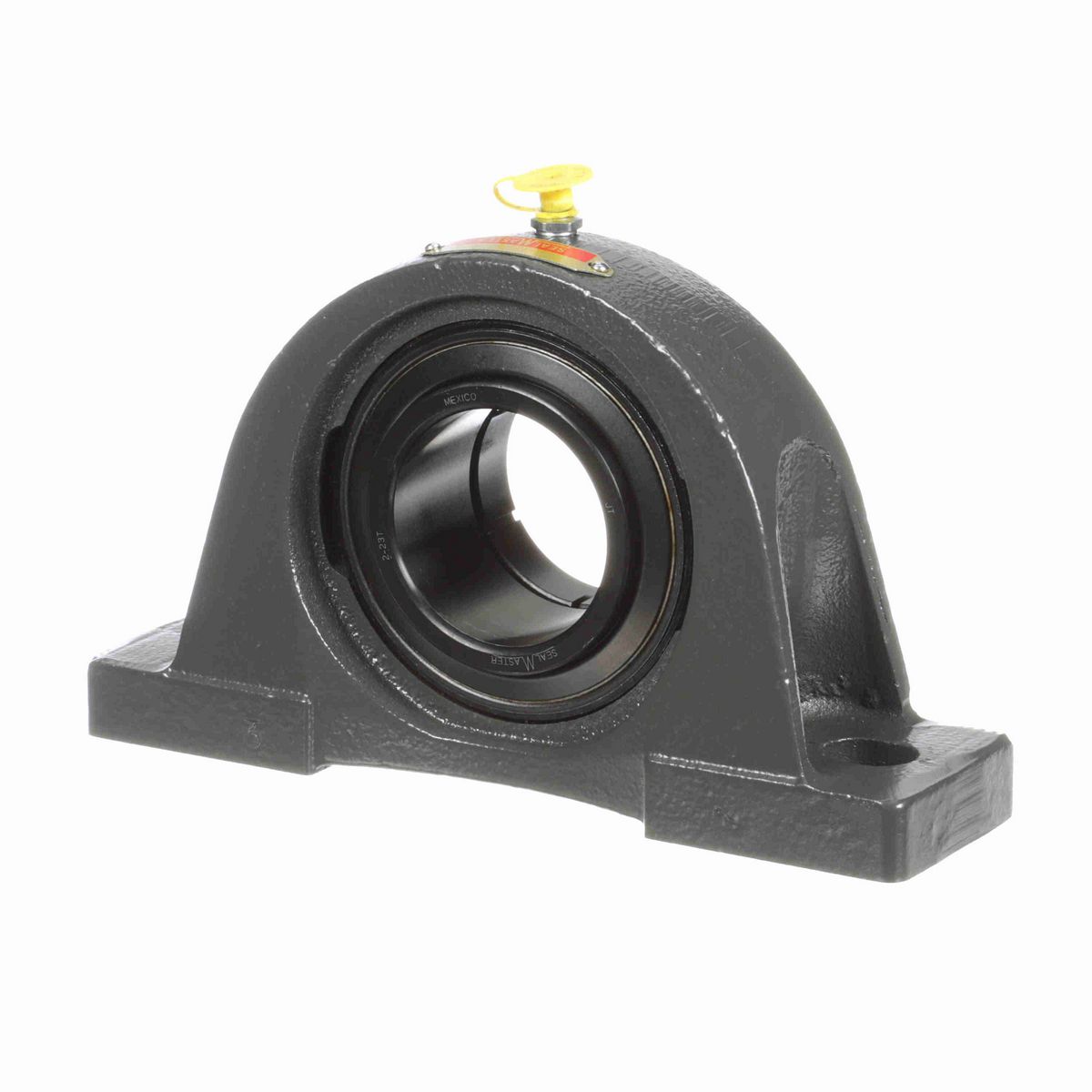 Sealmaster Mounted Cast Iron Two Bolt Pillow Block Ball Bearing - 52100 Bearing Steel, Black Oxided - Concentric Lock - NP-35T