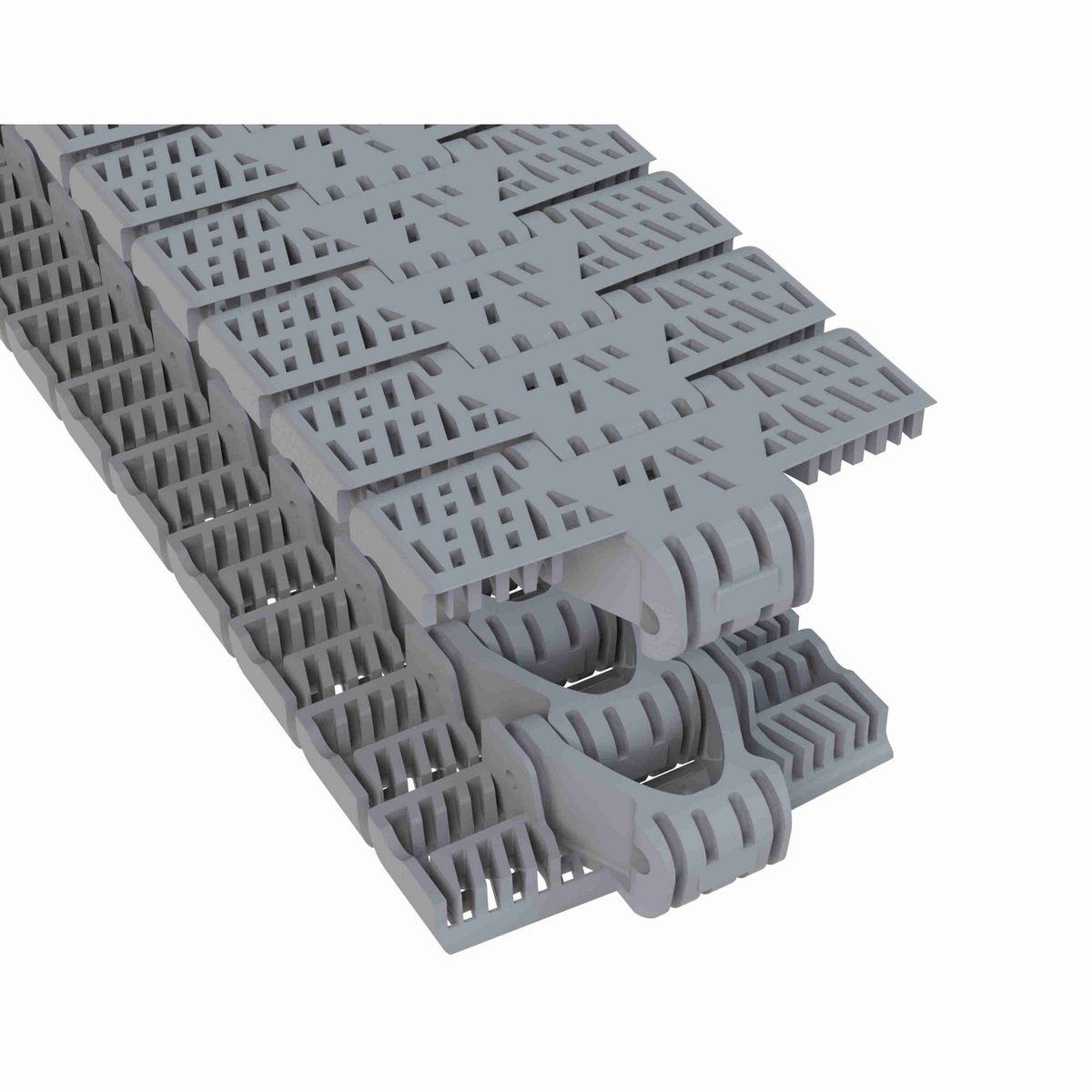 Rexnord 1040FGM Side-flexing Flush Grid, Material: Silver Platinum Series™ X, Width: 3.3in, Pitch: 1in - 10604586