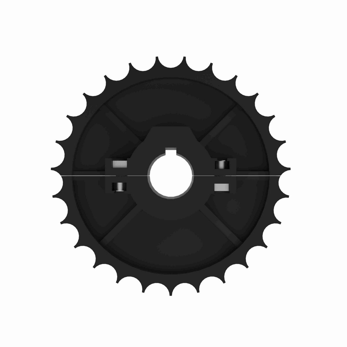 Rexnord 881 Series Split Molded Nylon Sprocket and a 27 Teeth with 1in Round Shaft-Ready Bore with Keyway & Setscrew - 614-45-1