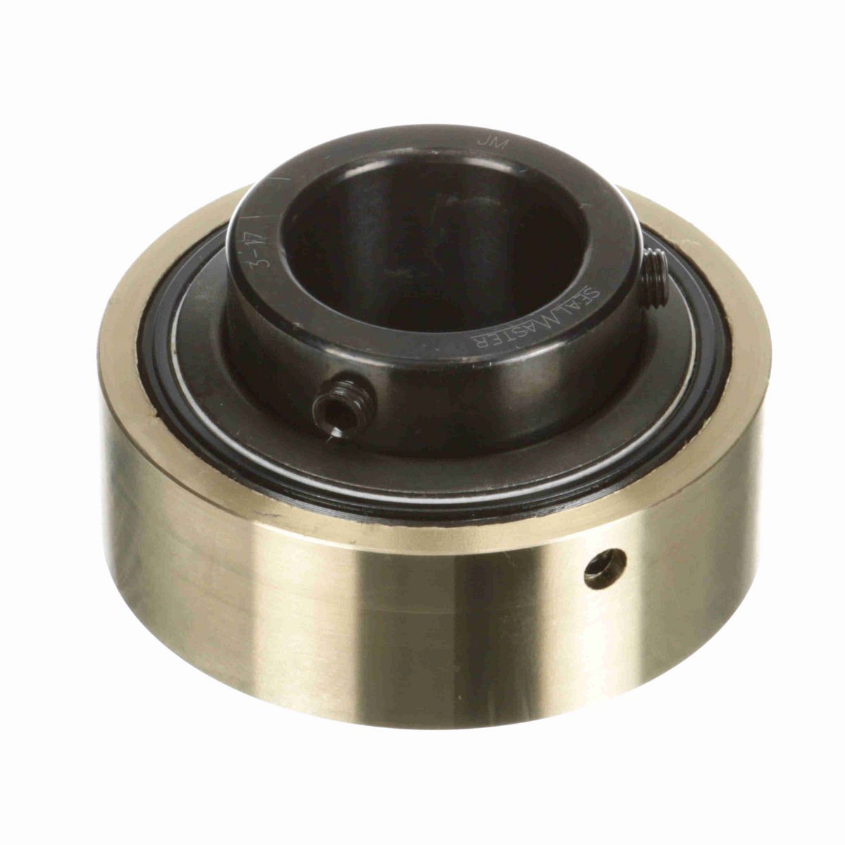 Sealmaster Mounted Insert Only Ball Bearing - 52100 Bearing Steel, Black Oxided - Setscrew Lock - AR-3-17