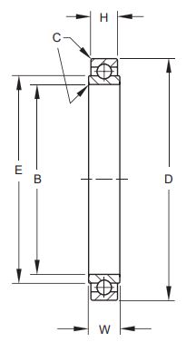Авиационный прецизионный однорядный шарикоподшипник RBC MB500 Series MB544DDFS464