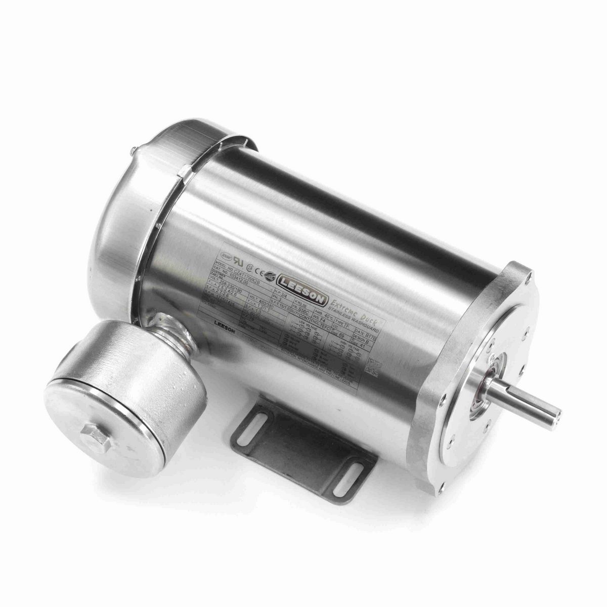 LEESON Extreme Duck® Ultra General Purpose Motor, 0.75 & 0.75 HP, 3 Ph, 60 & 50 Hz, 230/460 & 190/380 V, 1800 & 1500 RPM, S56C Frame, TEFC - 103412.00