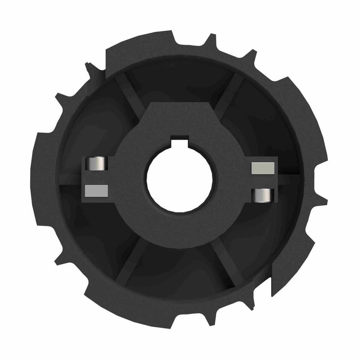 Rexnord 815 Series Split Molded Nylon Sprocket with 21 Teeth and 30mm Round Shaft-Ready Bore with Keyway - 614-28-30