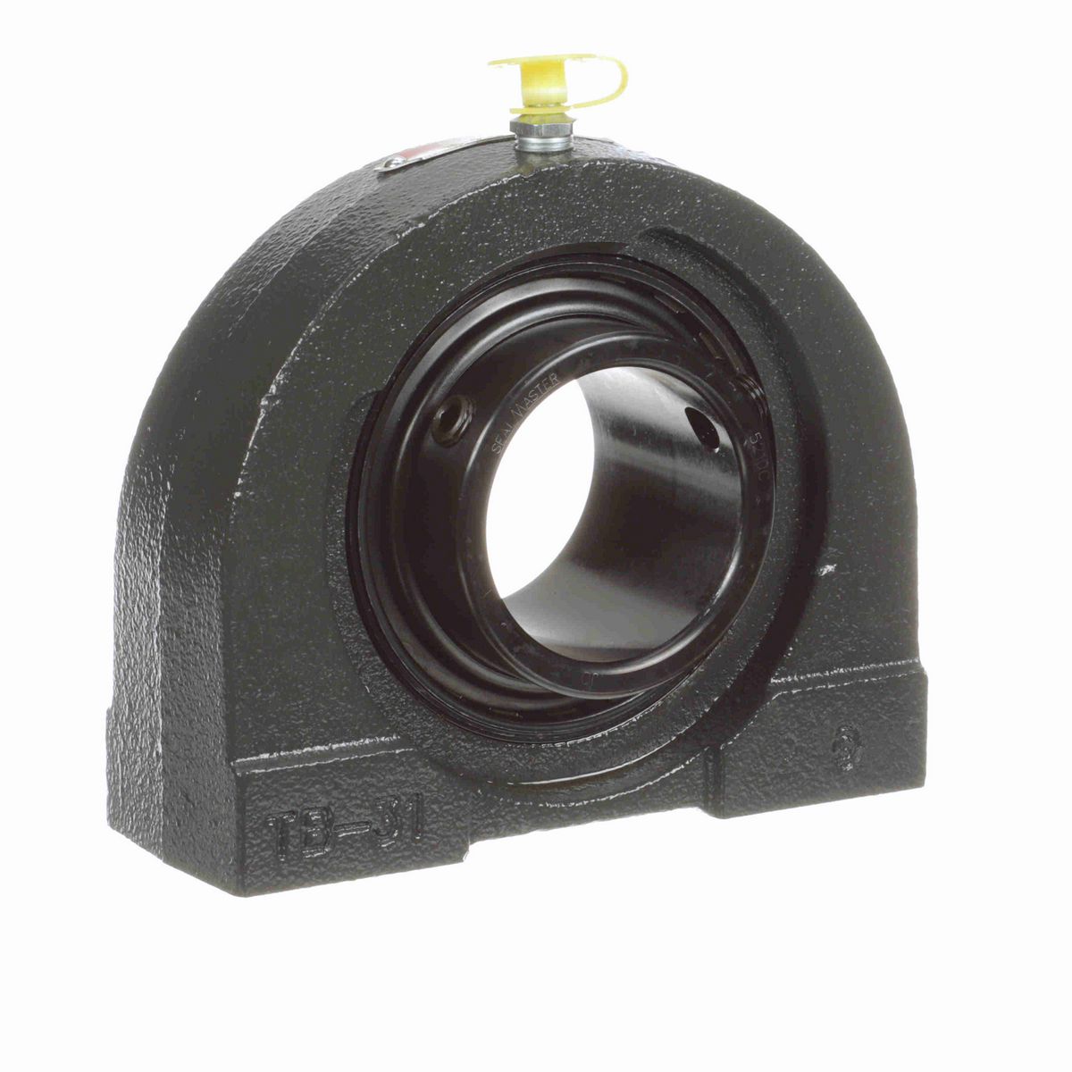 Sealmaster Mounted Cast Iron Tapped Base Pillow Block Ball Bearing - 52100 Bearing Steel, Black Oxided - Setscrew Lock - TB-210C