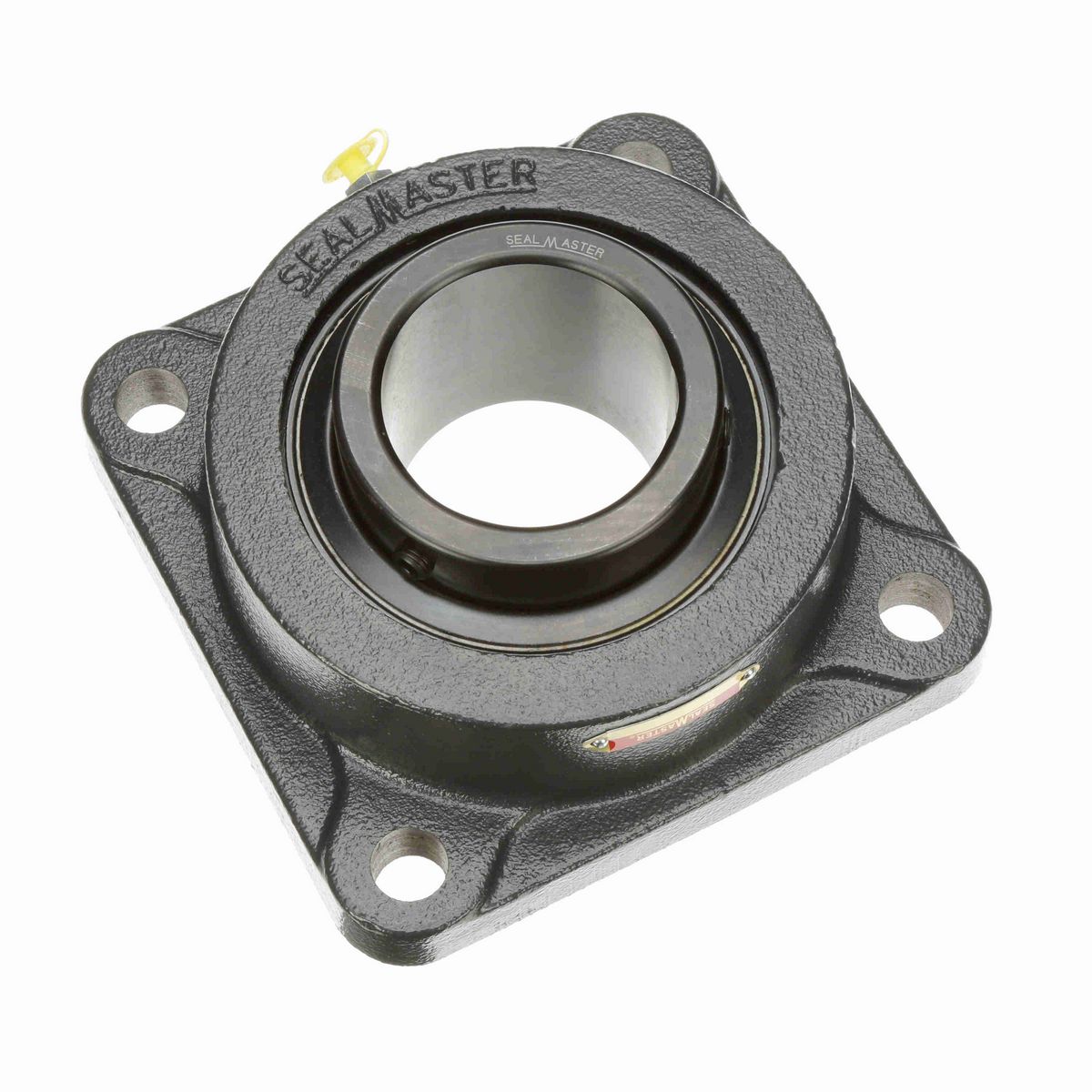 Sealmaster Mounted Cast Iron Four Bolt Flange Ball Bearing - 52100 Bearing Steel, Black Oxided - Setscrew Lock - High Temperature - MSF-47 HT