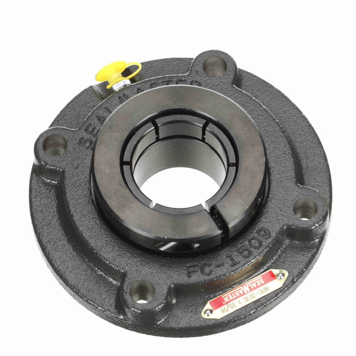 Sealmaster Mounted Cast Iron Flange Cartridge Ball Bearing - 52100 Bearing Steel, Black Oxided - Concentric Lock - MFC-31TC