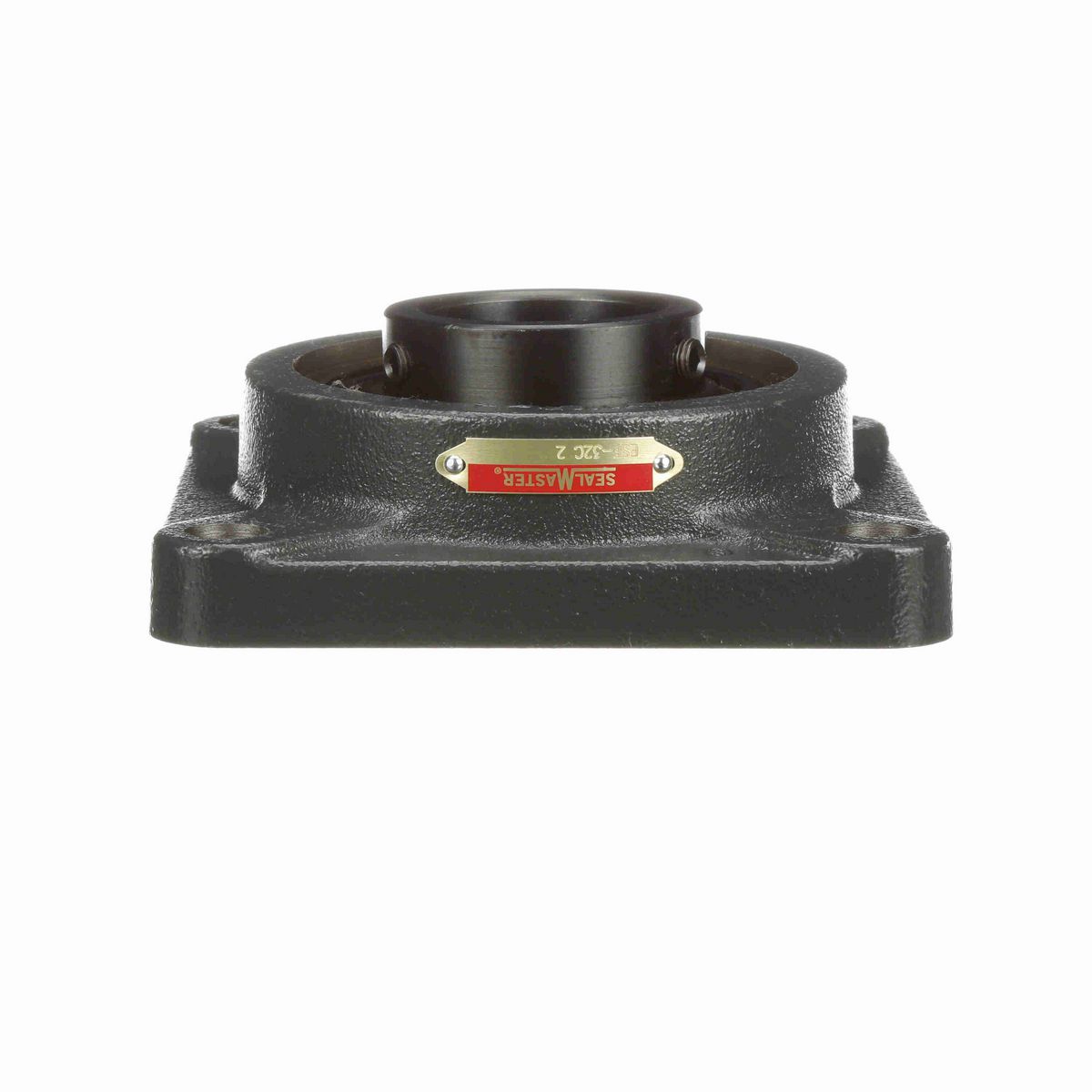 Sealmaster Mounted Cast Iron Four Bolt Flange Ball Bearing - 52100 Bearing Steel, Black Oxided - Setscrew Lock - ESF-32C