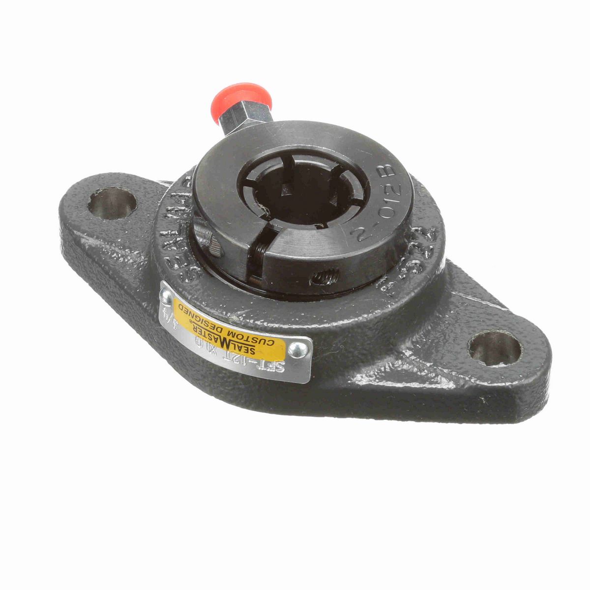 Sealmaster Mounted Cast Iron Two Bolt Flange Ball Bearing - 52100 Bearing Steel, Black Oxided - Concentric Lock - Extra Low Drag - SFT-12T XLO