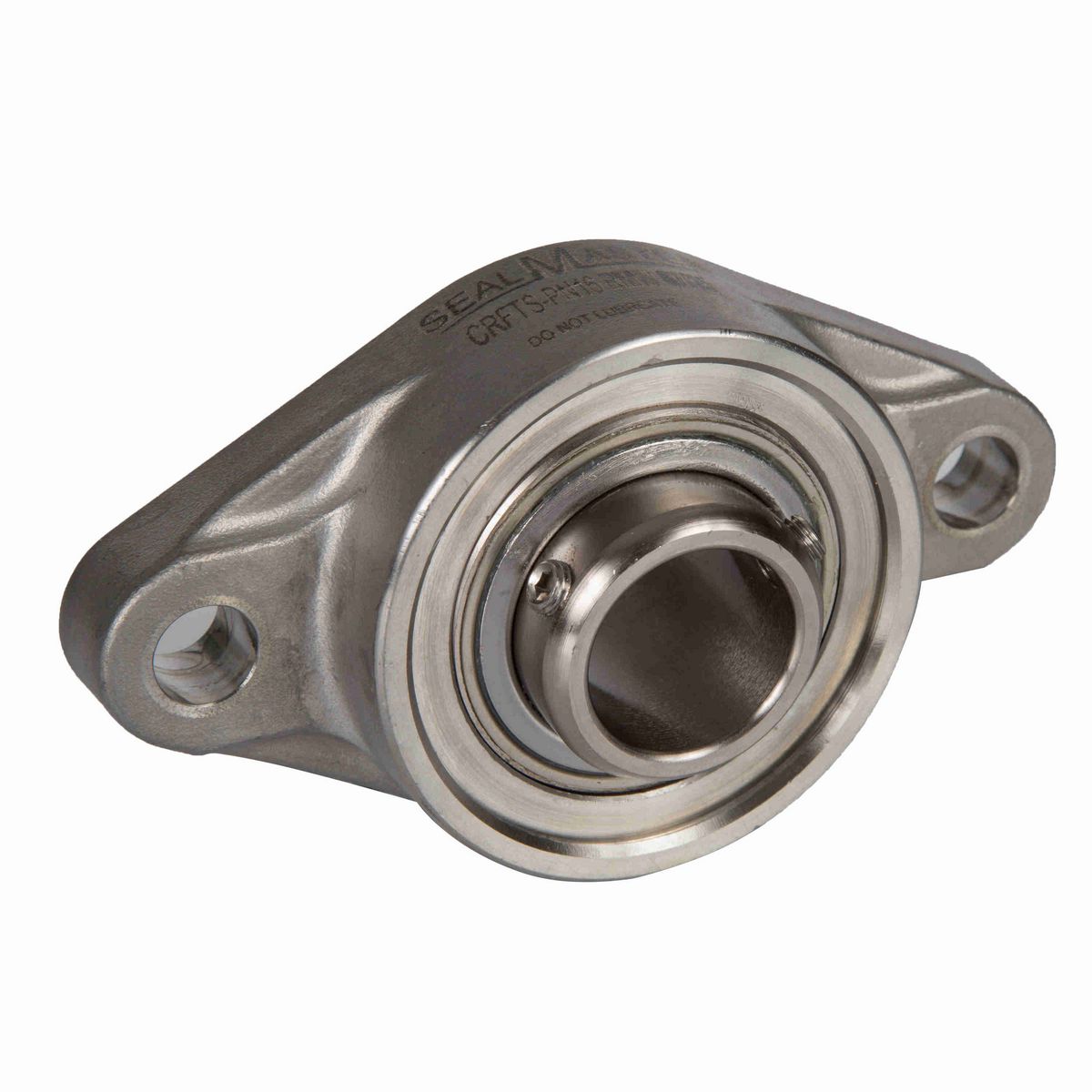 Sealmaster Mounted Stainless Steel Two Bolt Flange Ball Bearing - 52100 Bearing Steel, Phosphorus Nickel Coated - Setscrew Lock - Corrosion Resistant - Reduced Maintenance - Lubed for Life - CRFTS-PN31 RMW