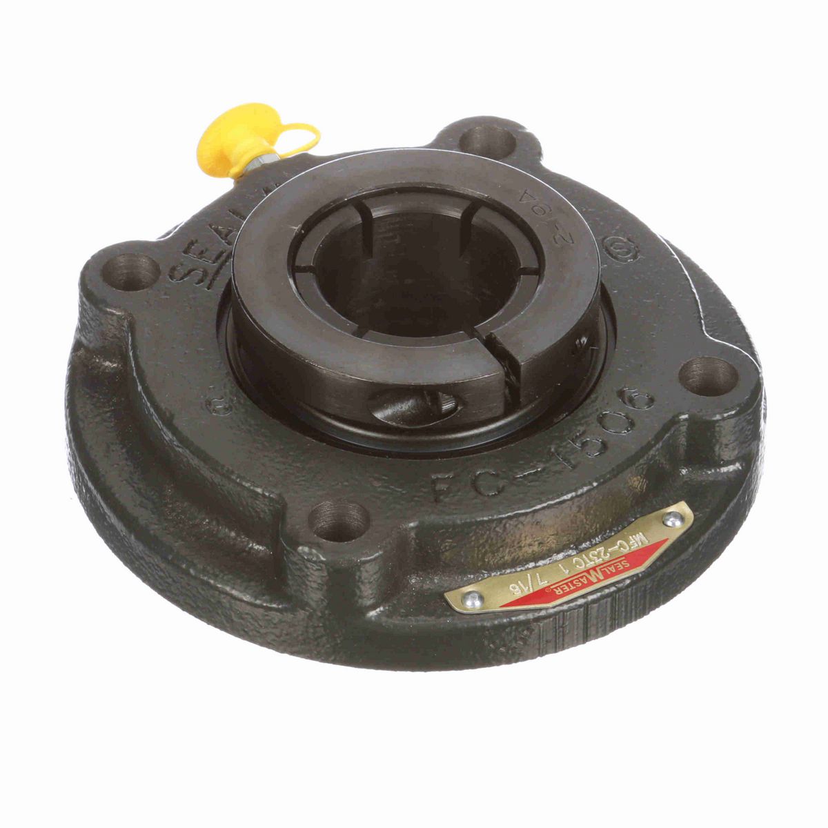 Sealmaster Mounted Cast Iron Flange Cartridge Ball Bearing - 52100 Bearing Steel, Black Oxided - Concentric Lock - MFC-23TC