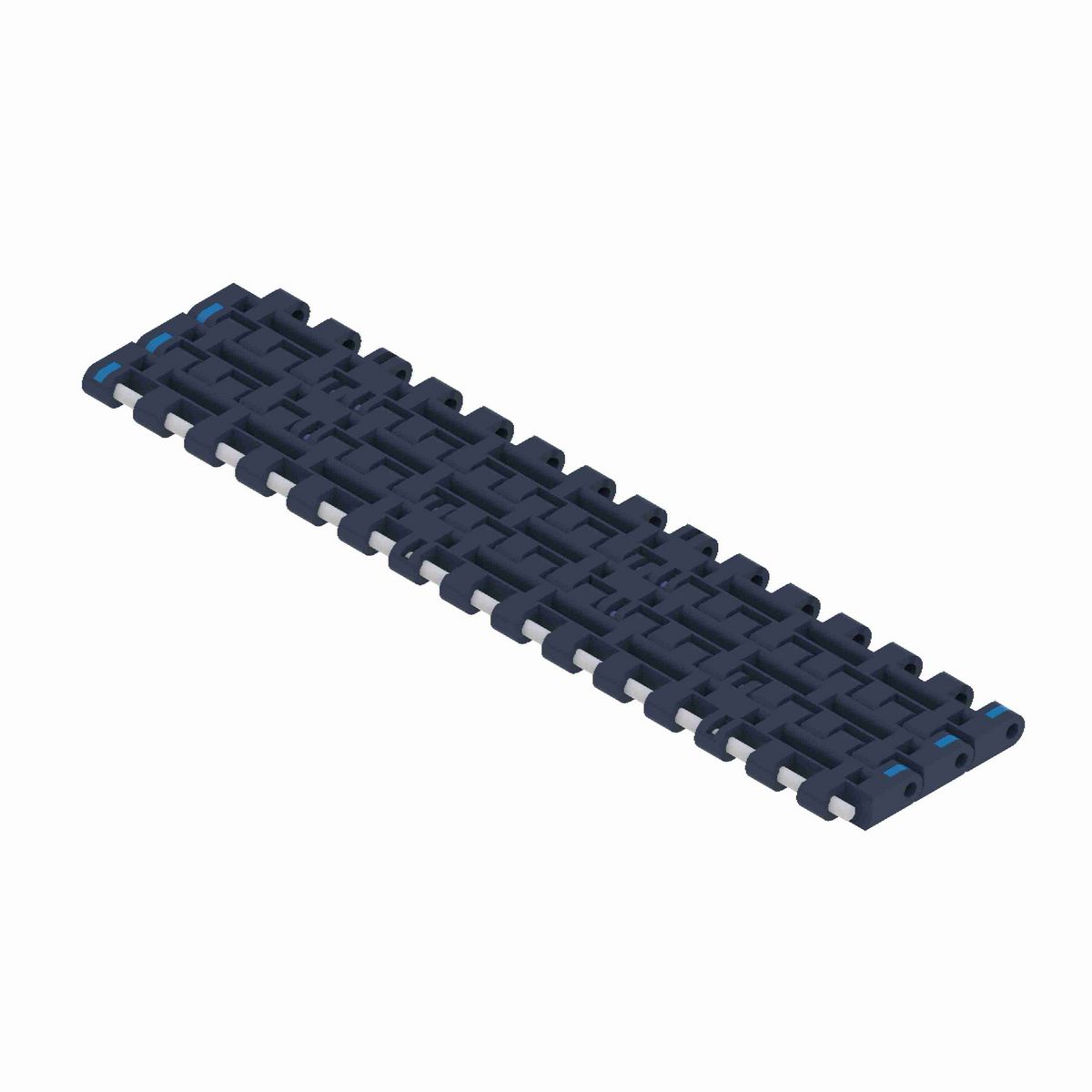 System Plast 2252FT Straight Running Solid Top, Material: NG evo (Gray Blue), Width: 21in, Pitch: 1in - NGE2252FT-K2100