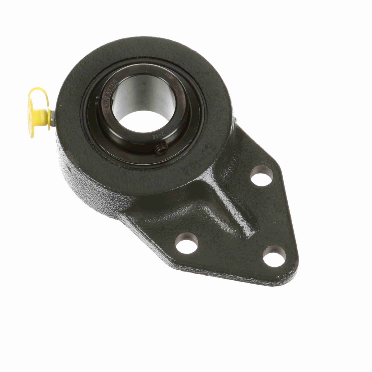 Sealmaster Mounted Cast Iron Three Bolt Flange Bracket Ball Bearing - 52100 Bearing Steel, Black Oxided - Setscrew Lock - FB-18