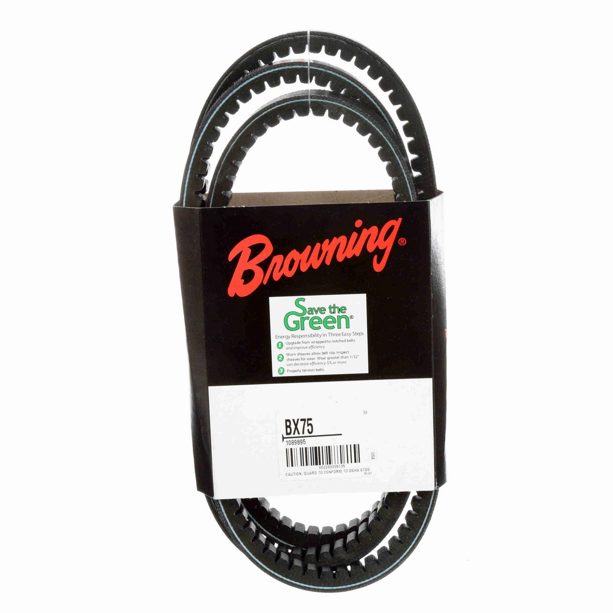 Browning EPDM Notched Belt 98% Efficient - BX75