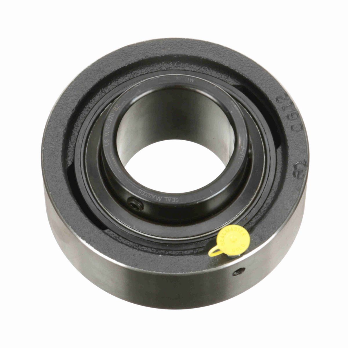 Sealmaster Mounted Cast Iron Cylindrical Cartridge Ball Bearing - 52100 Bearing Steel, Black Oxided - Setscrew Lock - SC-43