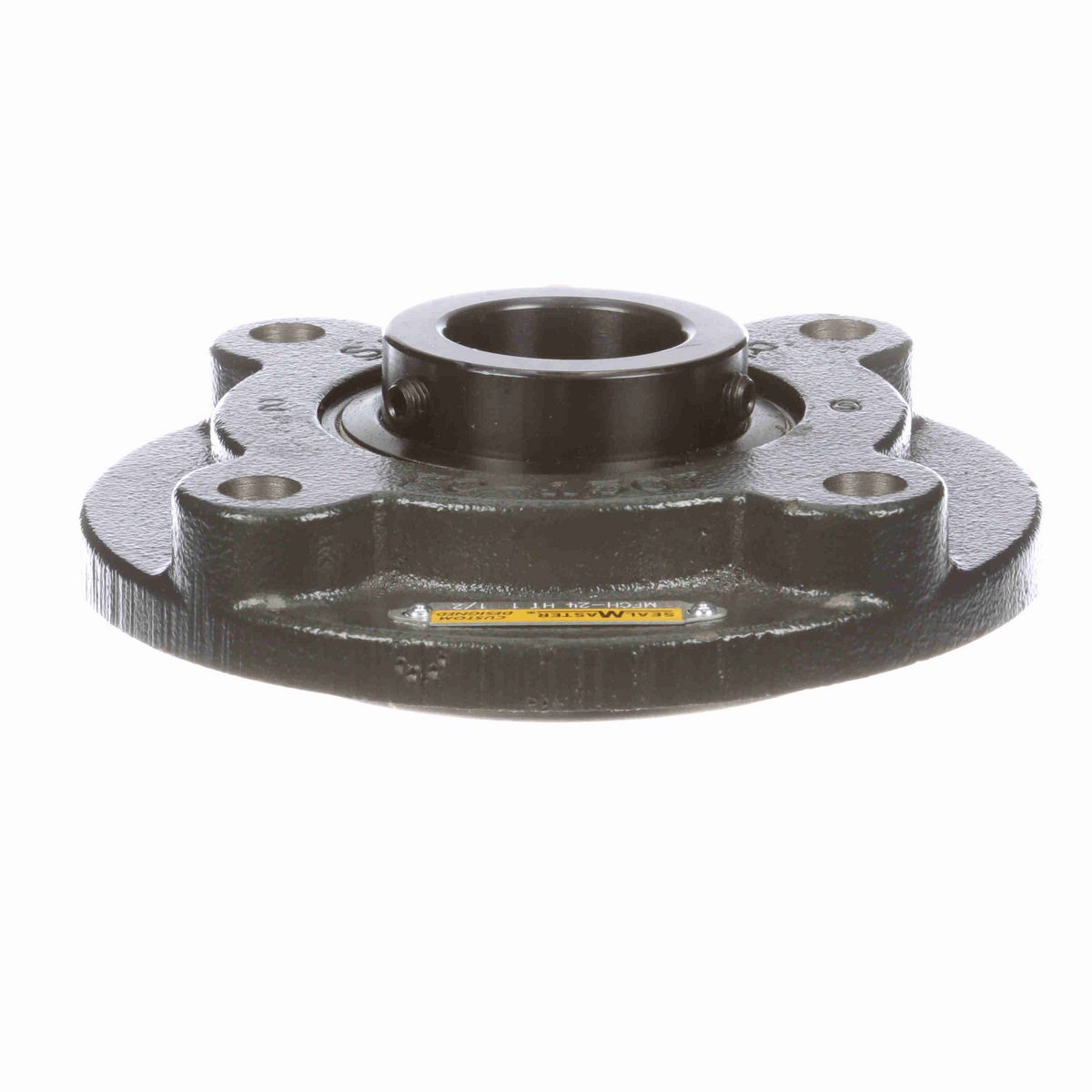 Sealmaster Mounted Cast Iron Flange Cartridge Ball Bearing - 52100 Bearing Steel, Black Oxided - Setscrew Lock - High Temperature - MFCH-24 HT