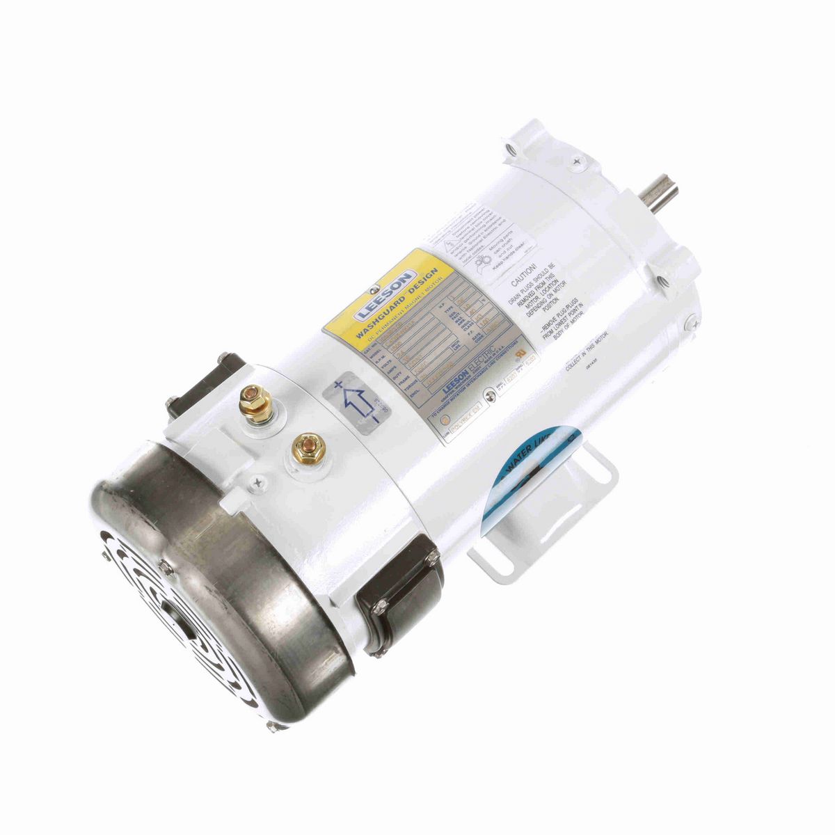 LEESON Washdown Motor, 1 HP, 24 V, 1800 RPM, S56C Frame, TEFC - 109303.00