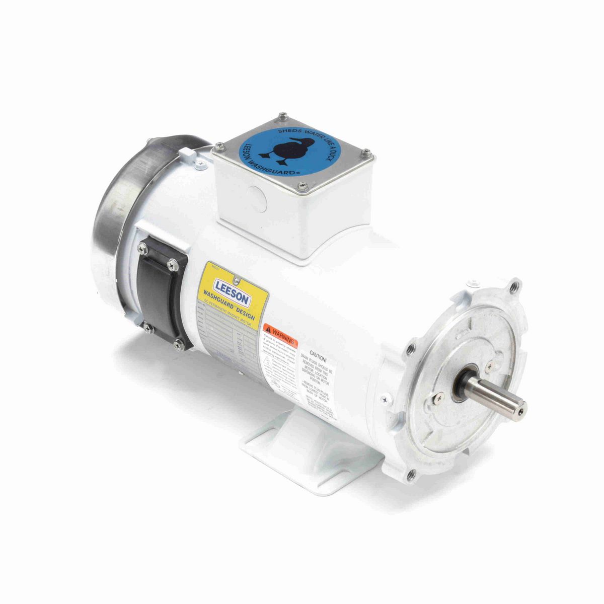 LEESON White Duck™ Washdown Motor, 1 HP, 180 V, 1750 RPM, S56C Frame, TEFC - 108231.00