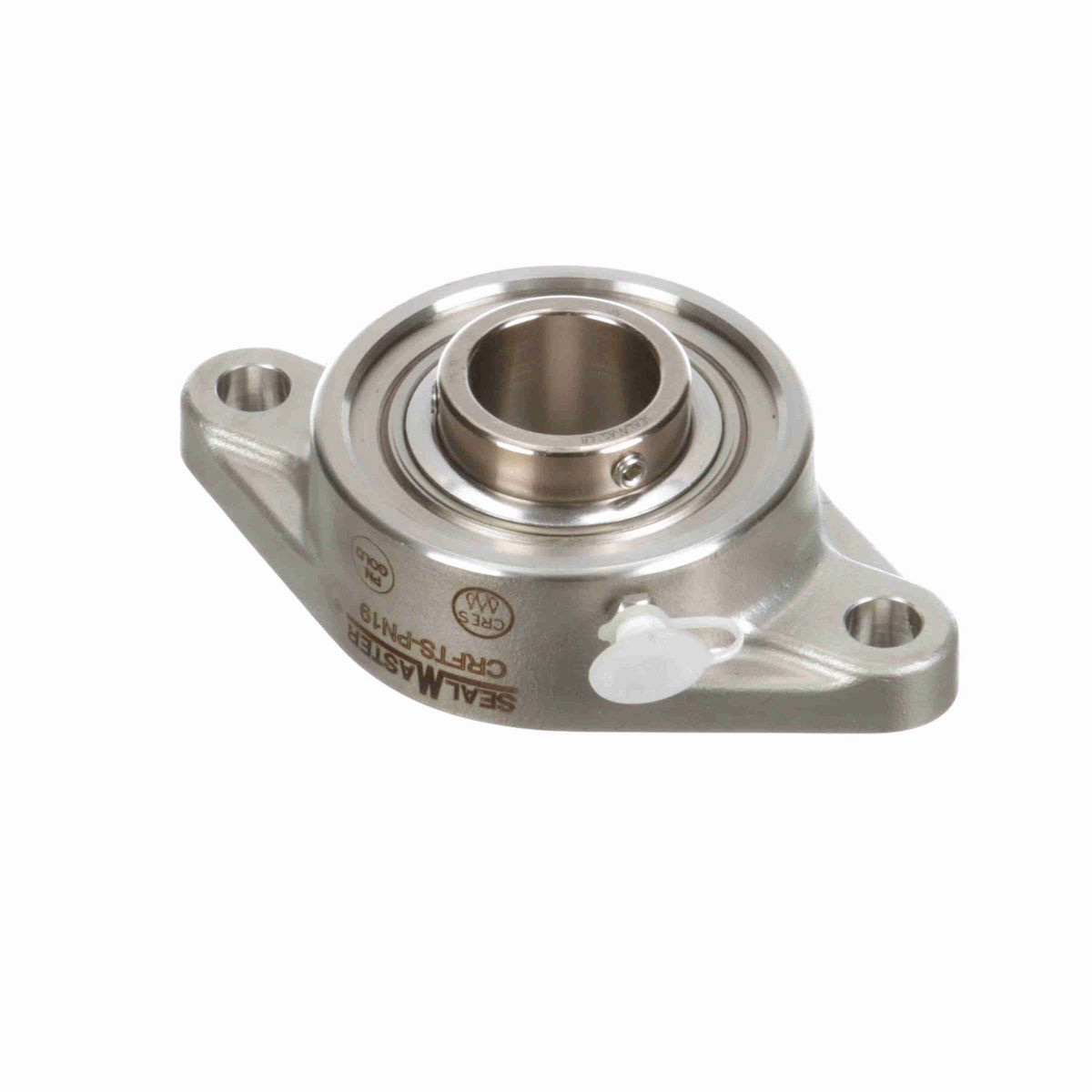 Sealmaster Mounted Stainless Steel Two Bolt Flange Ball Bearing - 52100 Bearing Steel, Phosphorus Nickel Coated - Setscrew Lock - Corrosion Resistant - CRFTS-PN19