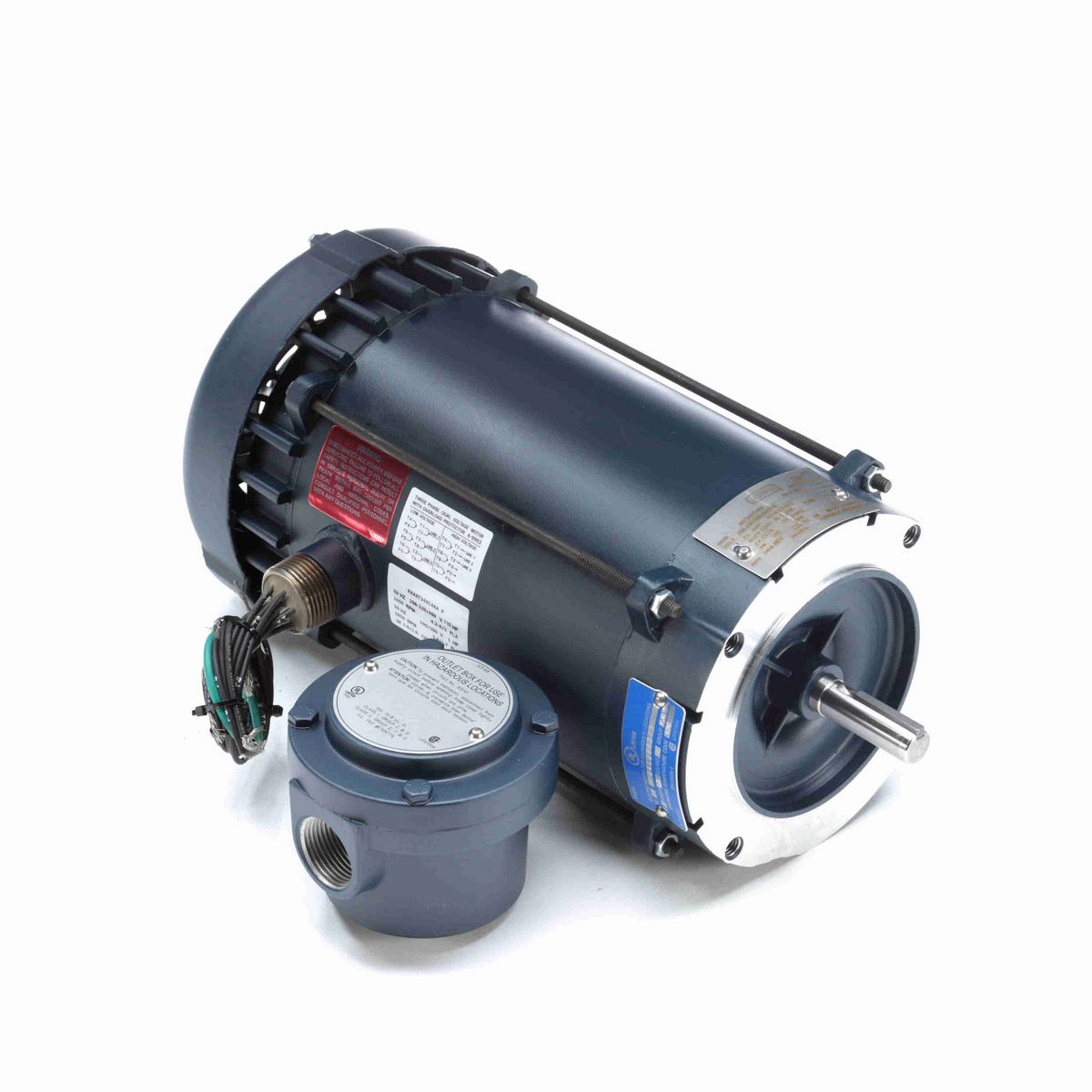LEESON Explosion Proof Motor, 1.50 & 1 HP, 3 Ph, 60 & 50 Hz, 208-230/460 & 190/380 V, 3600 & 3000 RPM, 56C Frame, EPFC - 119428.00