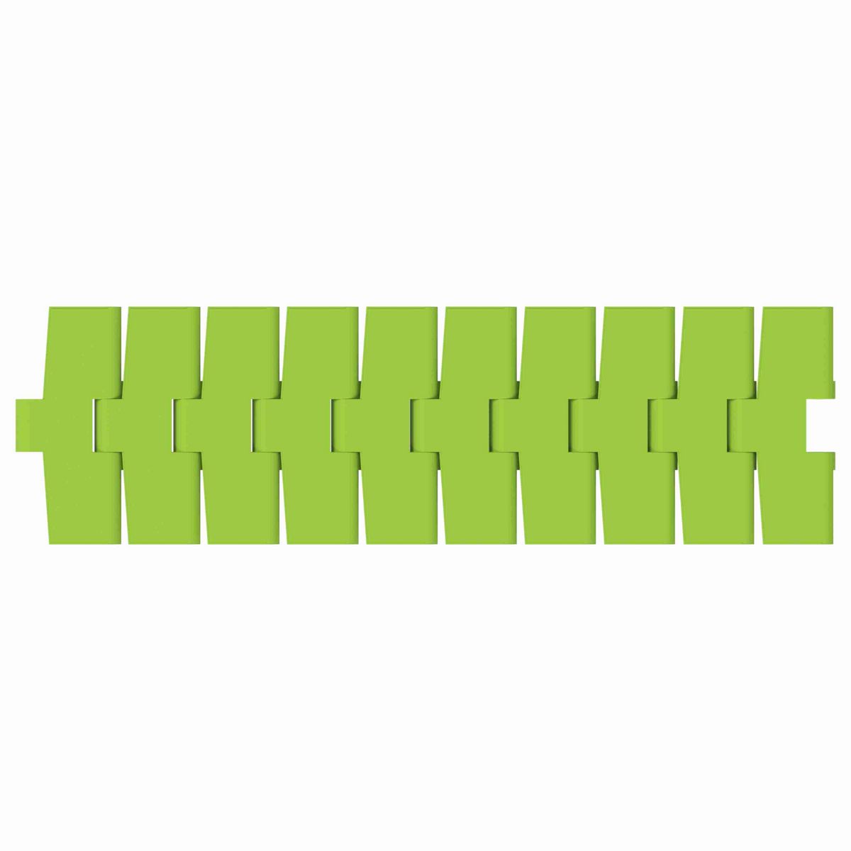 Rexnord 879TAB Side-flexing Solid Top, Material: Bright Lime-Green Dry PET Low Friction, Width: 4.5in, Pitch: 1.5in - 10679727