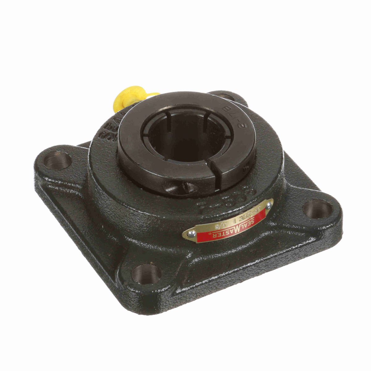 Sealmaster Mounted Cast Iron Four Bolt Flange Ball Bearing - 52100 Bearing Steel, Black Oxided - Concentric Lock - SF-22TC