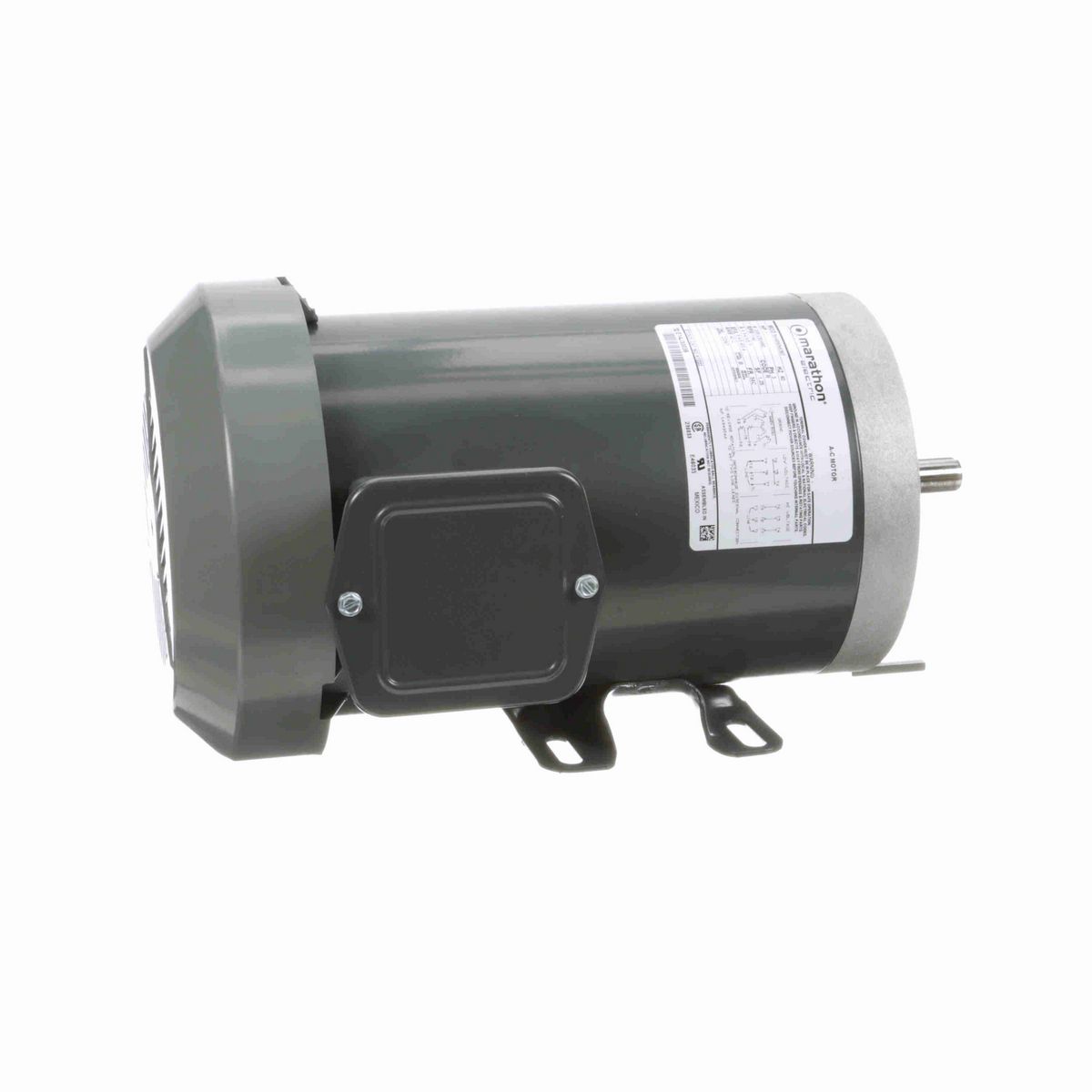 LEESON General Purpose Motor, 1 HP, 3 Ph, 60 Hz, 208-230/460 V, 1200 RPM, 56C Frame, TEFC - K1222