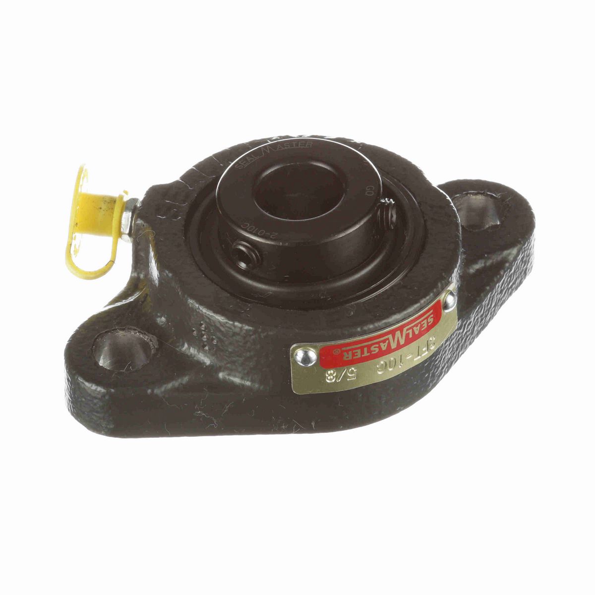 Sealmaster Mounted Cast Iron Two Bolt Flange Ball Bearing - 52100 Bearing Steel, Black Oxided - Setscrew Lock - SFT-10C