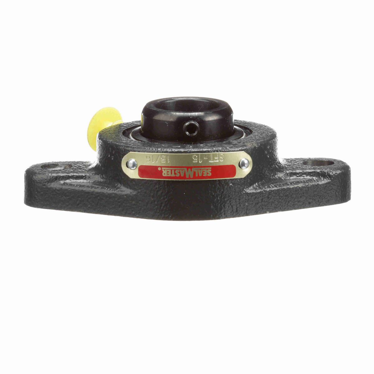 Sealmaster Mounted Cast Iron Two Bolt Flange Ball Bearing - 52100 Bearing Steel, Black Oxided - Setscrew Lock - SFT-15