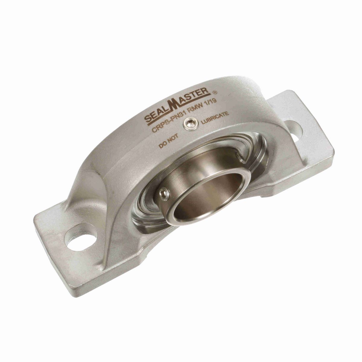 Sealmaster Mounted Stainless Steel Two Bolt Pillow Block Ball Bearing - 52100 Bearing Steel, Phosphorus Nickel Coated - Setscrew Lock - Corrosion Resistant - Reduced Maintenance - Lubed for Life - CRPS-PN31 RMW