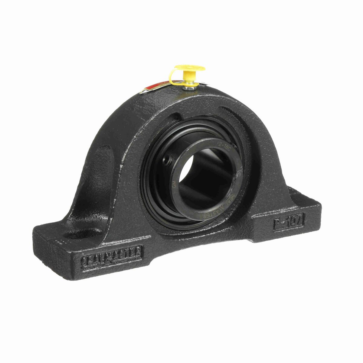 Sealmaster Mounted Cast Iron Two Bolt Pillow Block Ball Bearing - 52100 Bearing Steel, Black Oxided - Setscrew Lock - NP-24C