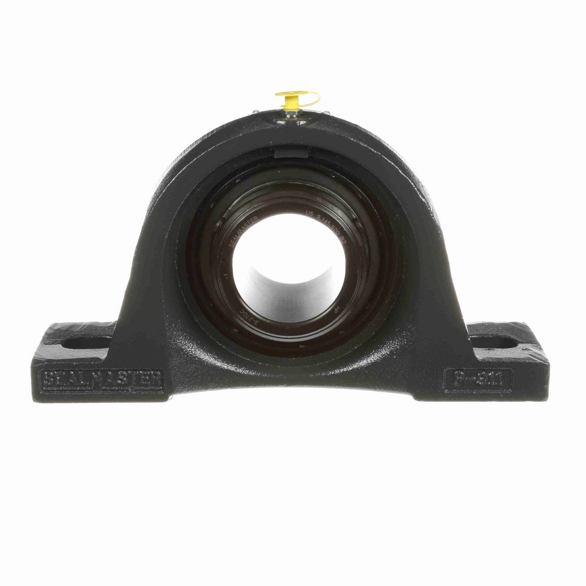 Sealmaster Mounted Cast Iron Two Bolt Pillow Block Ball Bearing - 52100 Bearing Steel, Black Oxided - Double Setscrew Lock - MSPD-39C
