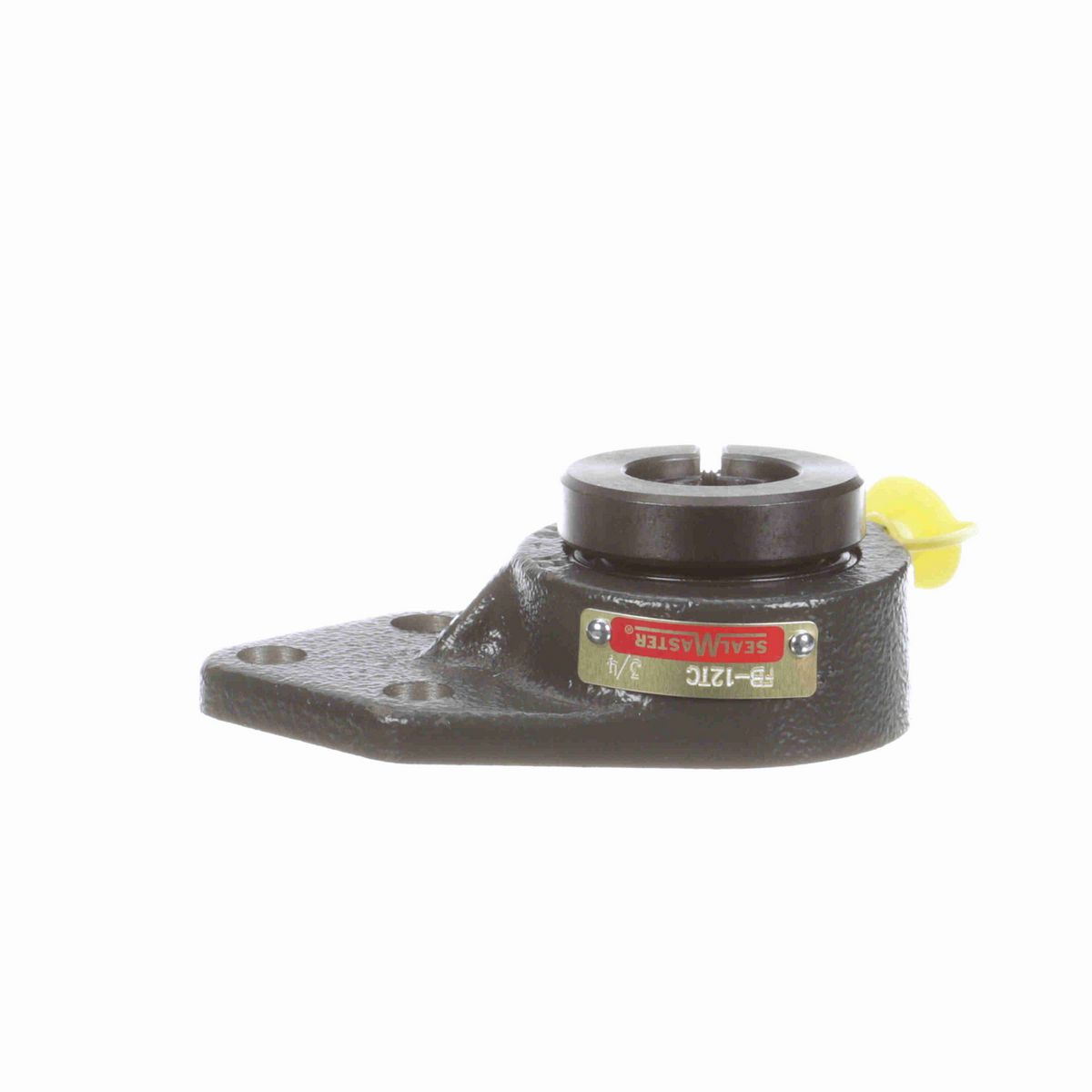 Sealmaster Mounted Cast Iron Three Bolt Flange Bracket Ball Bearing - 52100 Bearing Steel, Black Oxided - Concentric Lock - FB-12TC