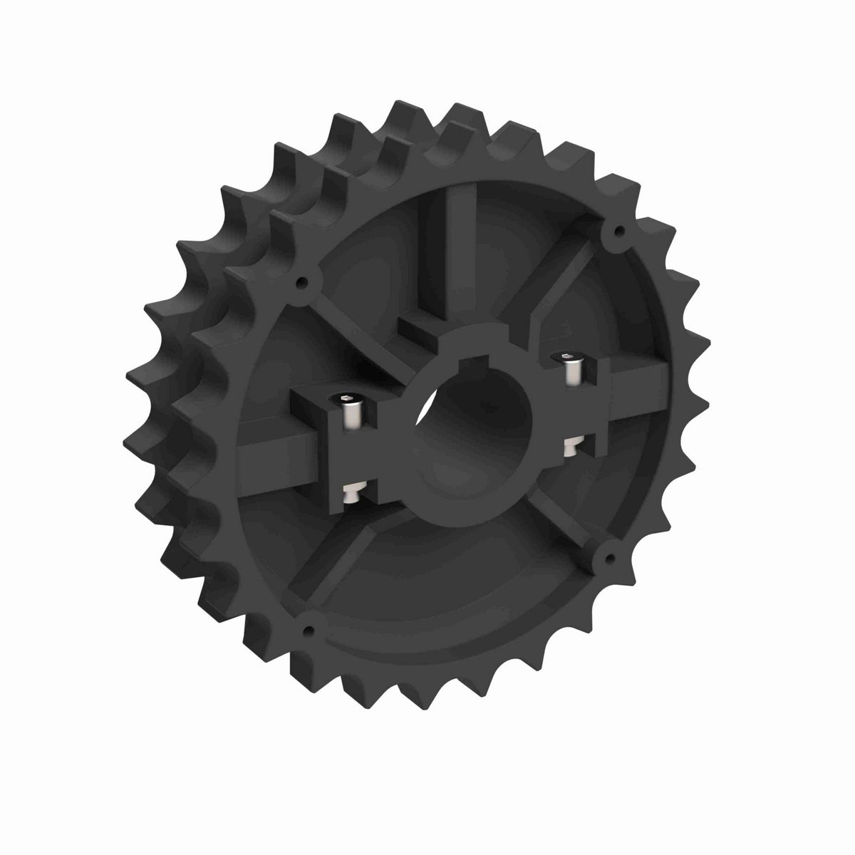 Rexnord 820 Series Split Molded Nylon Sprocket and a 27 Teeth with 1in Round Shaft-Ready Bore with Keyway & Setscrew - 614-52-1