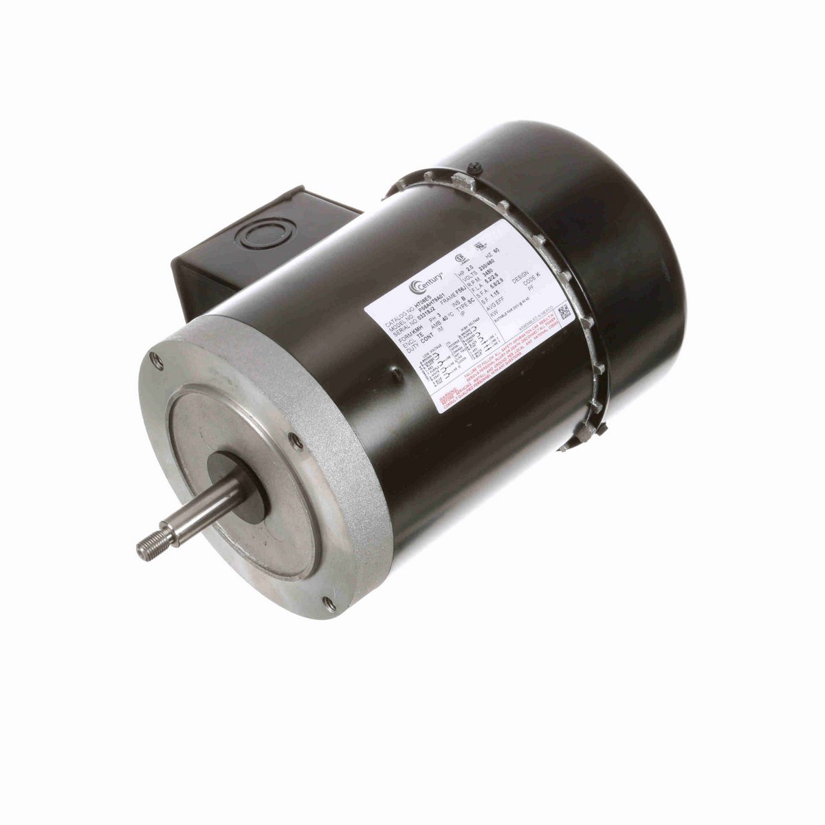 Century General Purpose Pump Motor, 2.0 HP, 3 Ph, 60 Hz, 230/460 V, 3600 RPM, F56J Frame, TEFC - H706ES