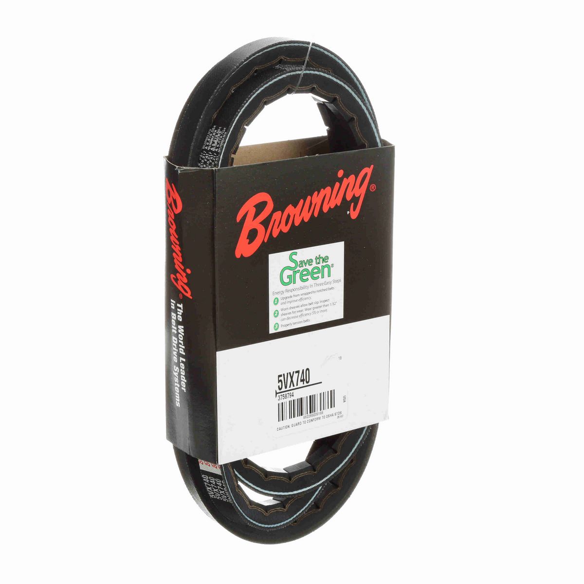 Browning EPDM Notched Belt 98% Efficient - 5VX740