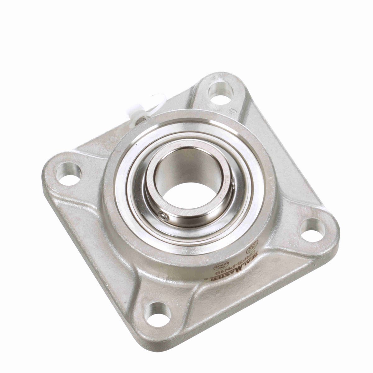 Sealmaster Mounted Stainless Steel Four Bolt Flange Ball Bearing - 52100 Bearing Steel, Phosphorus Nickel Coated - Setscrew Lock - Corrosion Resistant - CRFS-PN19
