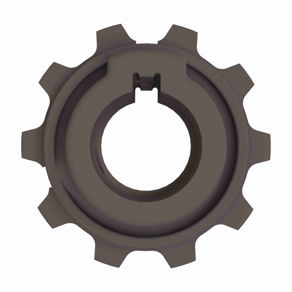 Rexnord 5930 Series Solid One Piece Molded Acetal Sprocket with 10 Teeth and a 25mm Round Shaft-Ready Bore with Keyway & 2 Setscrews - 114-811-8