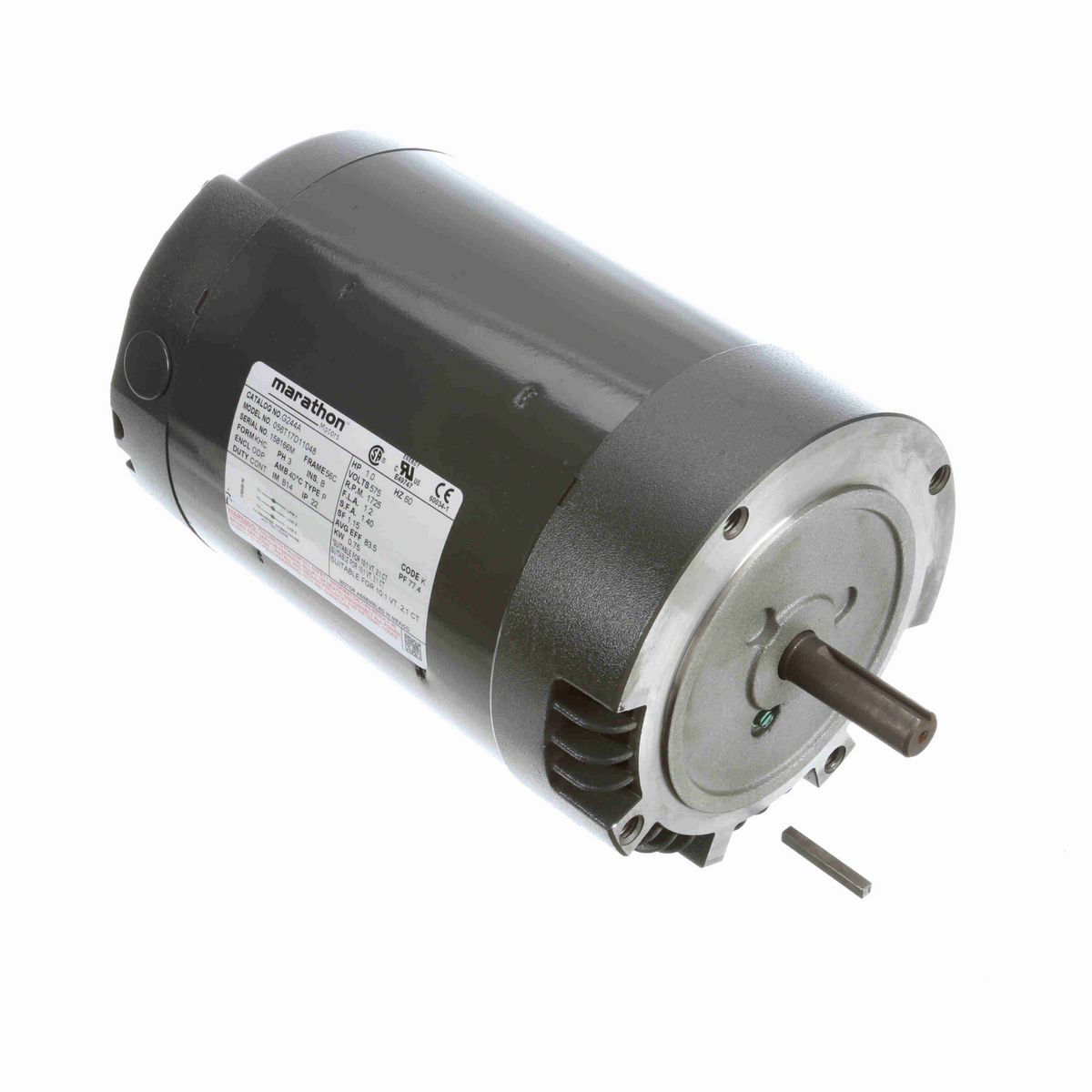 LEESON General Purpose Motor, 1 HP, 3 Ph, 60 Hz, 575 V, 1800 RPM, 56C Frame, DP - G244A