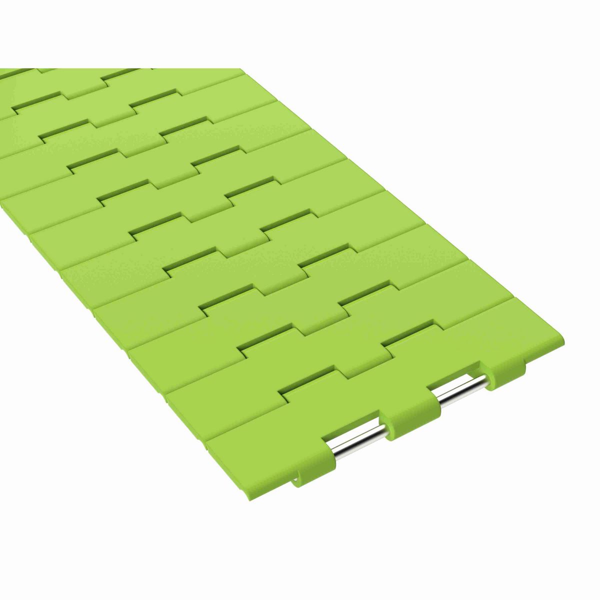 Rexnord 821 Straight Running Solid Top, Material: Bright Lime-Green Dry PET Low Friction, Width: 7.5in, Pitch: 1.5in - 10483795