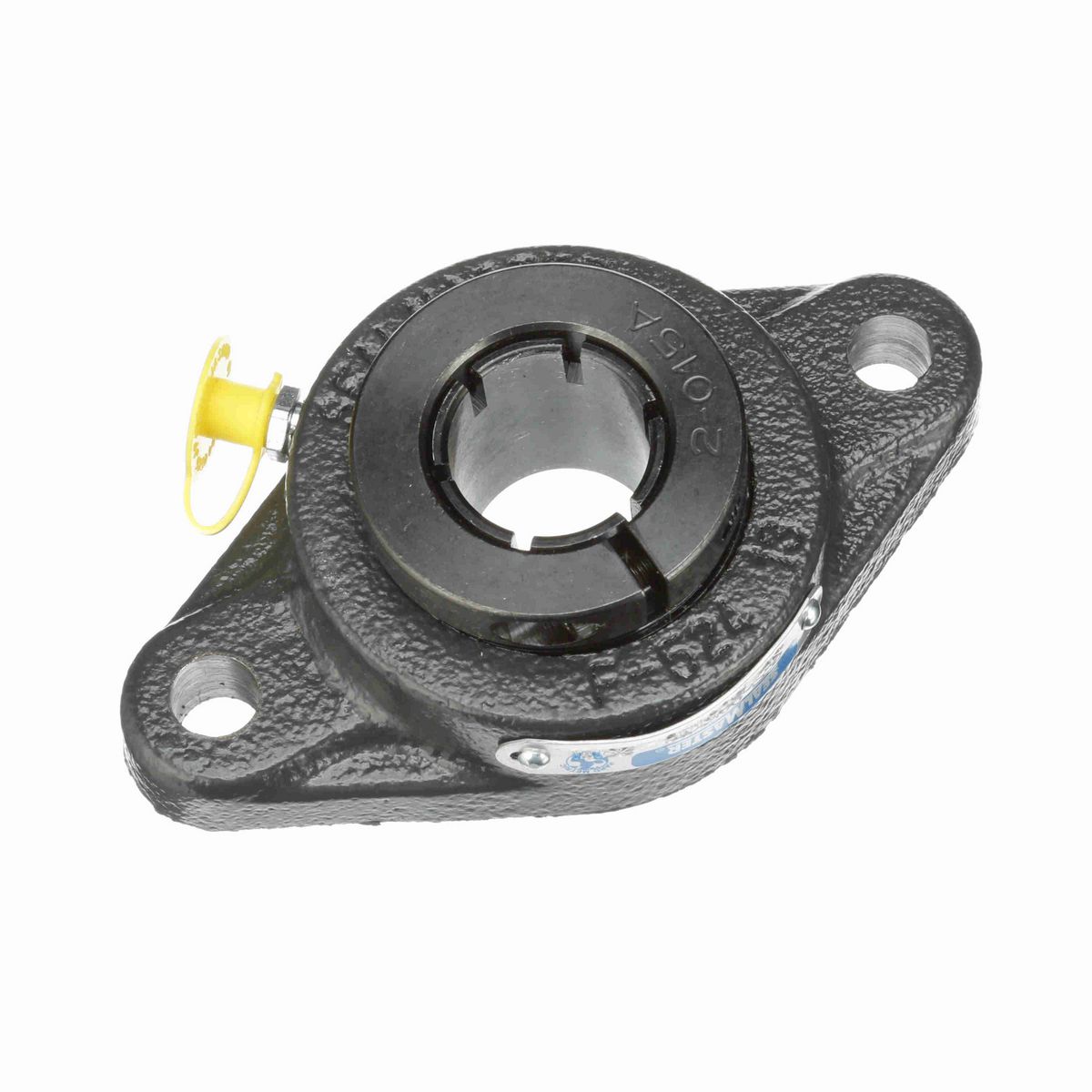 Sealmaster Mounted Cast Iron Two Bolt Flange Ball Bearing - 52100 Bearing Steel, Black Oxided - Concentric Lock - SFT-205TMC