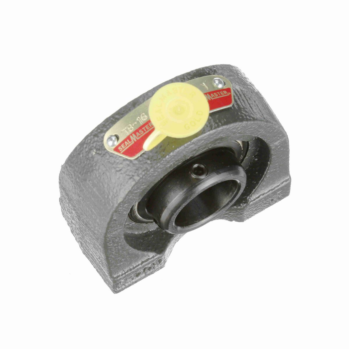 Sealmaster Mounted Cast Iron Tapped Base Pillow Block Ball Bearing - 52100 Bearing Steel, Black Oxided - Setscrew Lock - TB-16