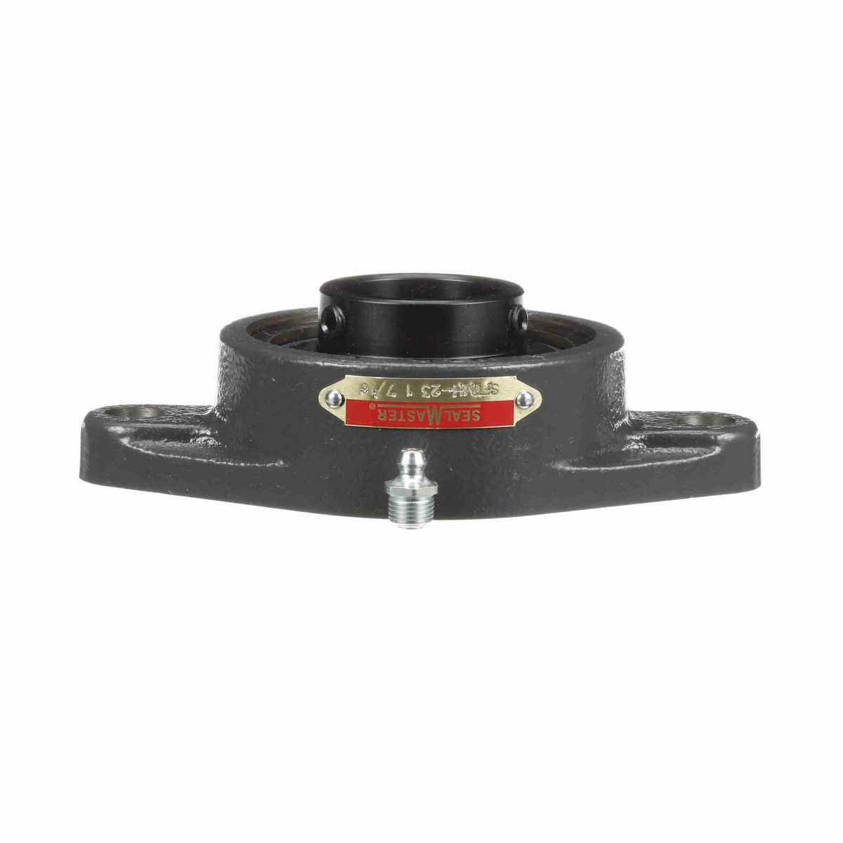 Sealmaster Mounted Cast Iron Two Bolt Flange Ball Bearing - 52100 Bearing Steel, Black Oxided - Setscrew Lock - SFTMH-23
