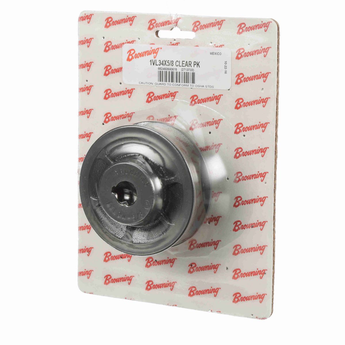 Browning 1 Groove Cast Iron Finish Bore FHP Variable Pitch Sheave Clear Pack - 1VL34X5/8 CLEAR PK