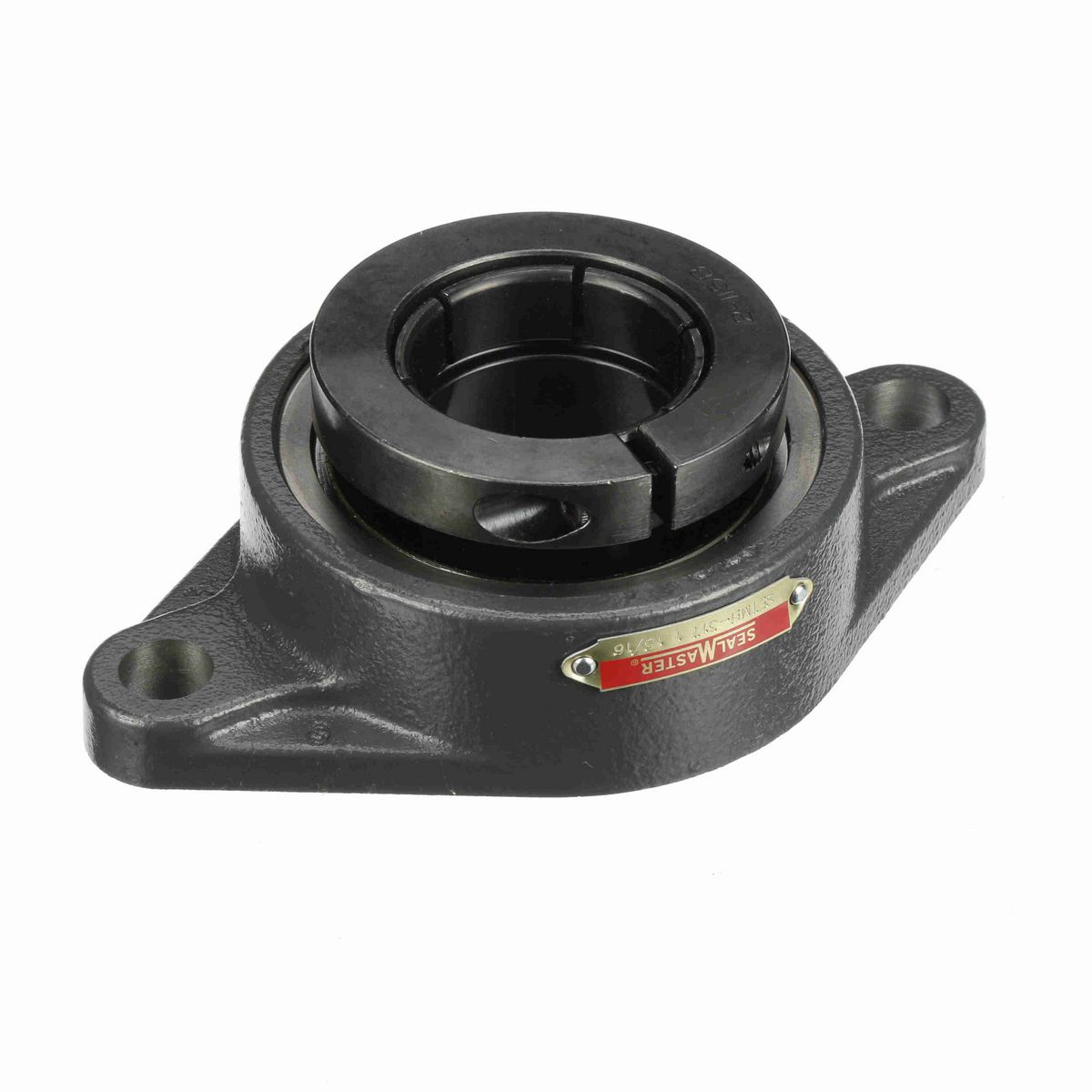 Sealmaster Mounted Cast Iron Two Bolt Flange Ball Bearing - 52100 Bearing Steel, Black Oxided - Concentric Lock - SFTMH-31T